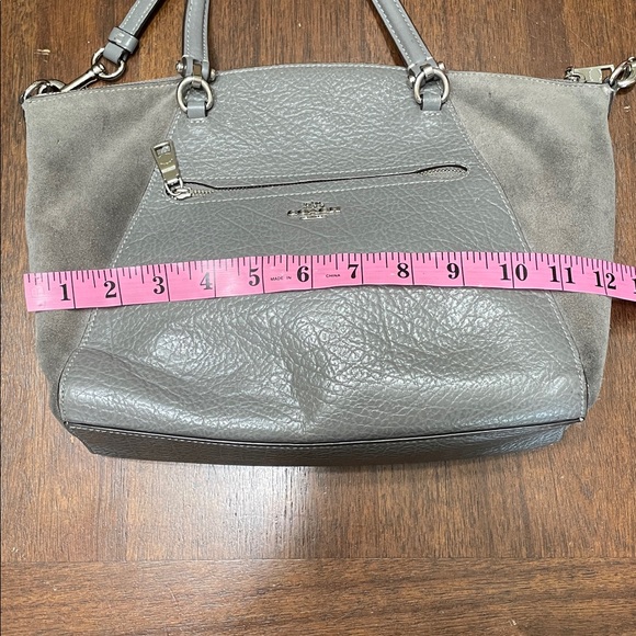 Coach Gray Leather and Suede Satchel - Picture 8 of 10